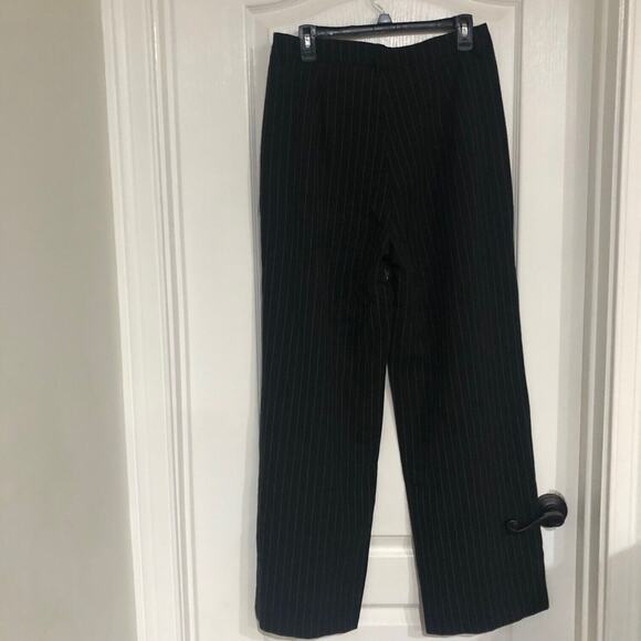 Commense Women's Pinstripe Wide Leg Pants Pleated Relaxed Fit Black Large NWT - Picture 4 of 7